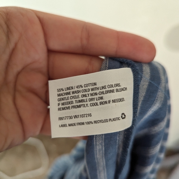 The Nines By Hatch Maternity Jumpsuit Blue Linen Cotton Blend XXL - Picture 6 of 7